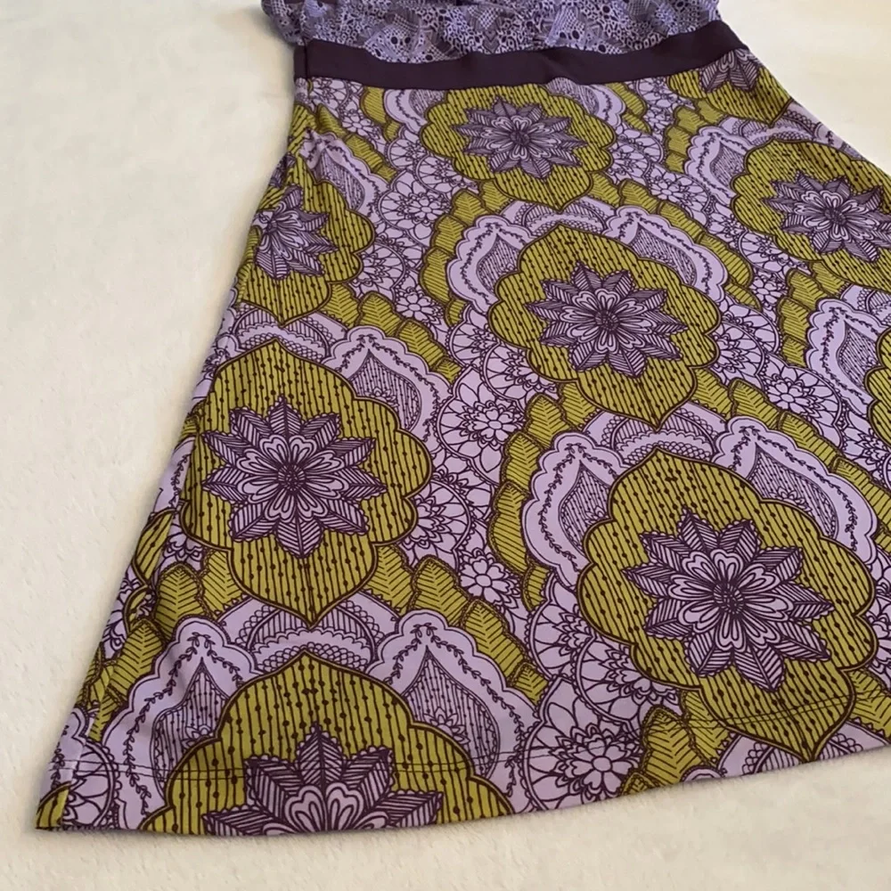 Prana | Amaya Athletic Active Dress Lupine Scallop Purple/Green Mandala Print S - Picture 7 of 16